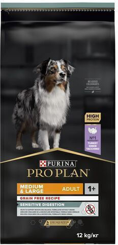 Purina OptiDigest Medium & Large Adult 12kg Ξηρά Τροφή χωρίς Σιτηρά για Ενήλικους Σκύλους Μεσαίων & Μεγαλόσωμων Φυλών με Γαλοπούλα
