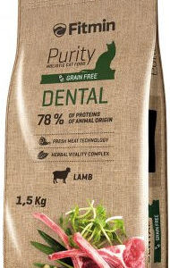 Fitmin Purity Dental Ξηρά Τροφή χωρίς Σιτηρά & Γλουτένη για Ενήλικες Γάτες με Αρνί 1.5kg