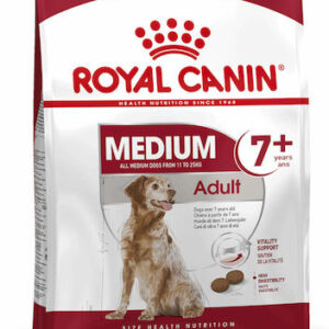 Royal Canin Medium Adult 7+ 15kg Ξηρά Τροφή για Ηλικιωμένους Σκύλους Μεσαίων Φυλών με Καλαμπόκι, Πουλερικά και Ρύζι