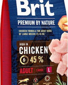 Brit Premium by Nature Adult Large 15kg Ξηρά Τροφή χωρίς Γλουτένη για Ενήλικους Σκύλους Μεγαλόσωμων Φυλών με Κοτόπουλο