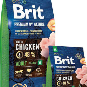 Brit Premium by Nature Adult XL 15kg Ξηρά Τροφή χωρίς Γλουτένη για Ενήλικους Σκύλους Μεγαλόσωμων Φυλών με Κοτόπουλο