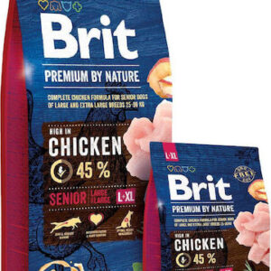 Brit Premium by Nature Senior L/XL 15kg Ξηρά Τροφή για Ηλικιωμένους Σκύλους Μεγαλόσωμων Φυλών με Καλαμπόκι και Κοτόπουλο