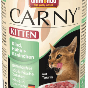 Animonda Carny Kitten Υγρή Τροφή για Ανήλικες Γάτες σε Κονσέρβα με Βοδινό, Κοτόπουλο και Κουνέλι χωρίς Γλουτένη 400gr