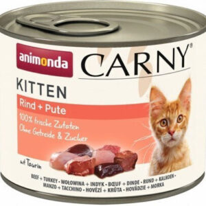 Animonda Carny Kitten Υγρή Τροφή για Ανήλικες Γάτες σε Κονσέρβα με Βοδινό και Γαλοπούλα χωρίς Σιτηρά & Γλουτένη 200gr 300449