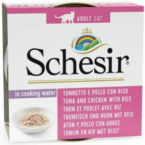 Schesir Nature For Cat Υγρή Τροφή για Ενήλικες Γάτες σε Κονσέρβα με Κοτόπουλο, Ρύζι και Τόνο χωρίς Γλουτένη 70gr 55061098