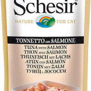 Schesir Nature for Cat Υγρή Τροφή για Ενήλικες Γάτες σε Φακελάκι με Σολομό και Τόνο χωρίς Γλουτένη 50gr
