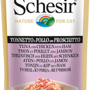 Schesir Nature for Cat Υγρή Τροφή για Ενήλικες Γάτες σε Φακελάκι με Κοτόπουλο και Τόνο χωρίς Γλουτένη 50gr
