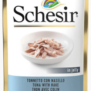 Schesir Cat Pouch Υγρή Τροφή για Ενήλικες Γάτες σε Φακελάκι με Μπακαλιάρο και Τόνο χωρίς Γλουτένη 85gr 55061370