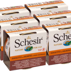 Schesir Nature for Cat Υγρή Τροφή για Ενήλικες Γάτες σε Κονσέρβα με Σολομό και Τόνο χωρίς Σιτηρά & Γλουτένη 70gr