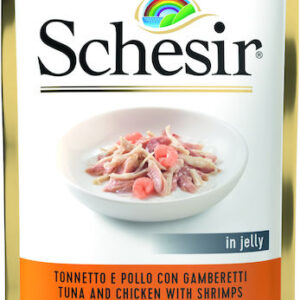 Schesir Nature for Cat Υγρή Τροφή για Ενήλικες Γάτες σε Φακελάκι με Γαρίδες, Κοτόπουλο και Τόνο χωρίς Γλουτένη 85gr 55061367