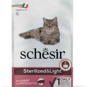 Schesir Sterilized & Light Ξηρά Τροφή χωρίς Γλουτένη για Ενήλικες Στειρωμένες Γάτες με Ζαμπόν / Χοιρινό 10kg