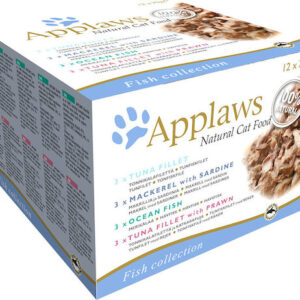 Applaws Multi Packs Fish Deluxe Υγρή Τροφή για Ενήλικες Γάτες σε Κονσέρβα με Σαρδέλα, Τόνο και Ψάρια 12x70gr