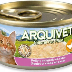 Arquivet Υγρή Τροφή για Γάτες σε Κονσέρβα με Κοτόπουλο και Καβούρι 80gr