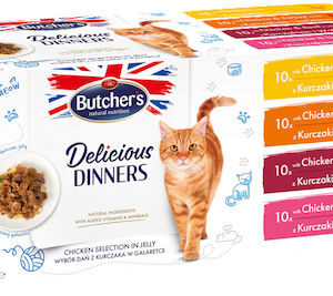 Butcher's Pet Care Delicious Dinners Υγρή Τροφή για Ενήλικες Γάτες σε Φακελάκι με Κοτόπουλο και Μοσχάρι χωρίς Γλουτένη 100gr