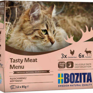 Bozita Feline Meat In Υγρή Τροφή για Ενήλικες Γάτες σε Κονσέρβα με Κρέας χωρίς Σιτηρά & Γλουτένη 12x85gr