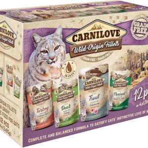 Carnilove Wild Origin Fillets Υγρή Τροφή για Ενήλικες Γάτες σε Φακελάκι με Γαλοπούλα χωρίς Σιτηρά & Γλουτένη 12x85gr