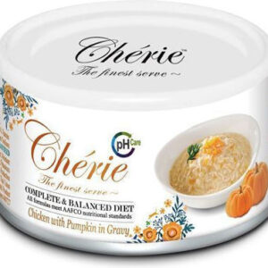 Cherie Υγρή Τροφή για Ενήλικες Γάτες σε Κονσέρβα με Κοτόπουλο και Κολοκύθα χωρίς Γλουτένη 80gr
