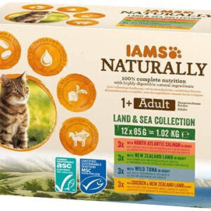 Eukanuba Υγρή Τροφή για Ενήλικες Γάτες σε Κονσέρβα με Αρνί, Κοτόπουλο, Σολομό και Τόνο χωρίς Γλουτένη 12x85gr