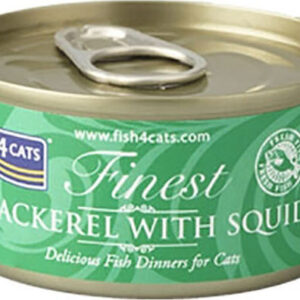 Fish4Cats Finest Υγρή Τροφή για Ενήλικες Γάτες σε Κονσέρβα με Καλαμάρι και Σκουμπρί 70gr CMW934