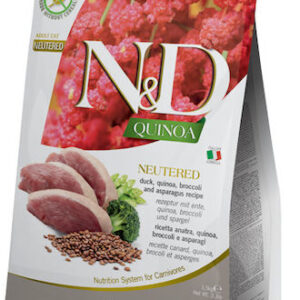Farmina N&D Quinoa Neutered Ξηρά Τροφή χωρίς Σιτηρά & Γλουτένη για Ενήλικες Στειρωμένες Γάτες με Πάπια 0.3kg