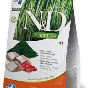 Farmina Spirulina Ξηρά Τροφή χωρίς Σιτηρά & Γλουτένη για Ενήλικες Γάτες με Ρέγγα 1.5kg