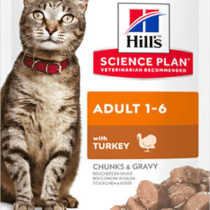 Hill's Science Plan Adult Υγρή Τροφή για Ενήλικες Γάτες σε Φακελάκι με Γαλοπούλα 12x85gr 55040576