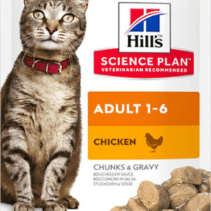 Hill's Science Plan Adult Υγρή Τροφή για Ενήλικες Γάτες σε Φακελάκι με Κοτόπουλο 85gr 55040574