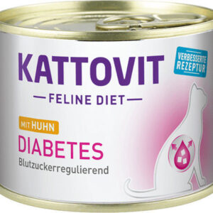 Kattovit Feline Diet Diabetes Υγρή Τροφή για Ενήλικες Γάτες σε Κονσέρβα με Κοτόπουλο χωρίς Γλουτένη 185gr