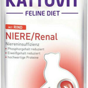 Kattovit Feline Diet Niere/Renal Υγρή Τροφή για Ενήλικες Γάτες σε Φακελάκι με Βοδινό 85gr