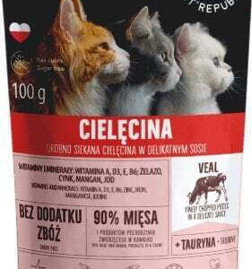 Pet Republic Υγρή Τροφή για Ενήλικες Γάτες σε Φακελάκι με Μοσχάρι Διαίτης, χωρίς Γλουτένη 100gr VAT019628