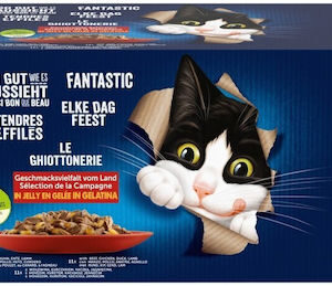 Purina Fantastic Mix Υγρή Τροφή για Ενήλικες Γάτες σε Φακελάκι με Βοδινό χωρίς Γλουτένη 44x85gr 186157