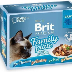 Brit Premium Dinner Plate Υγρή Τροφή για Ενήλικες Γάτες σε Φακελάκι με Κρέας χωρίς Γλουτένη 12x85gr DLKRITKAM0003