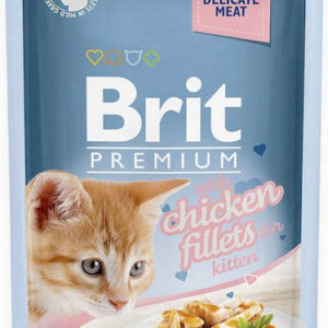 Brit Premium Chicken Fillets Υγρή Τροφή για Ανήλικες Γάτες σε Φακελάκι με Κοτόπουλο χωρίς Γλουτένη 85gr 305519