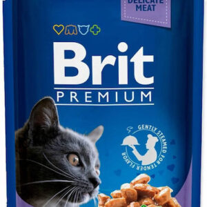 Brit Premium Υγρή Τροφή για Ενήλικες Γάτες σε Φακελάκι με Μπακαλιάρο χωρίς Γλουτένη 100gr 306084