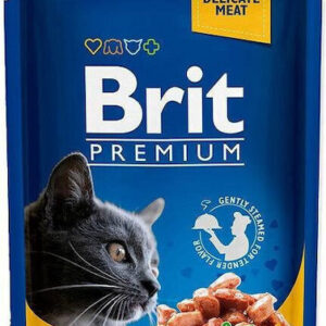 Brit Premium Υγρή Τροφή για Ενήλικες Γάτες σε Φακελάκι με Πέστροφα και Σολομό χωρίς Γλουτένη 100gr 306081