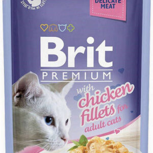 Brit Premium Jelly Fillets Υγρή Τροφή για Ενήλικες Γάτες σε Φακελάκι με Κοτόπουλο χωρίς Γλουτένη 85gr 306091