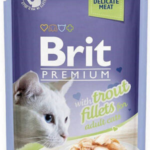 Brit Premium Fillets Υγρή Τροφή για Ενήλικες Γάτες σε Φακελάκι με Πέστροφα χωρίς Γλουτένη 85gr 306093
