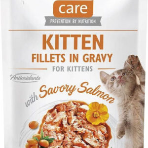 Brit Kitten Fillets in Gravy Υγρή Τροφή για Ανήλικες Γάτες σε Φακελάκι με Σολομό χωρίς Σιτηρά & Γλουτένη 85gr