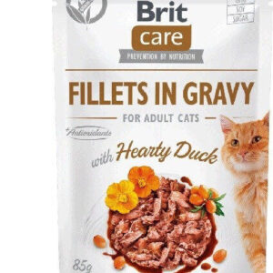 Brit Care Fillets In Gravy Υγρή Τροφή για Ενήλικες Γάτες σε Φακελάκι με Πάπια χωρίς Σιτηρά & Γλουτένη 85gr