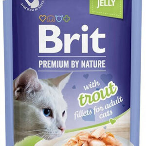 Brit Premium Υγρή Τροφή για Ενήλικες Γάτες σε Φακελάκι με Πέστροφα και Ψάρια χωρίς Γλουτένη 85gr