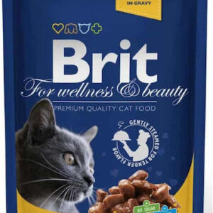 Brit Premium Υγρή Τροφή για Ενήλικες Γάτες σε Φακελάκι με Κοτόπουλο και Γαλοπούλα χωρίς Γλουτένη 100gr