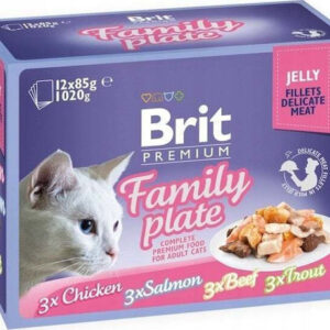Brit Premium Family Plate Υγρή Τροφή για Γάτες σε Φακελάκι 12x85gr