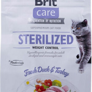 Brit Care Sterilized Weight Control Ξηρά Τροφή για Στειρωμένες Γάτες με Γαλοπούλα / Πάπια 0.4kg