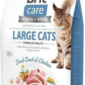 Brit Large Cats Power&Vitality Ξηρά Τροφή χωρίς Σιτηρά για Ενήλικες Γάτες με Κοτόπουλο / Πάπια 2kg