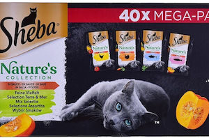 Sheba Nature's Collection Υγρή Τροφή για Ενήλικες Γάτες σε Φακελάκι με Κοτόπουλο, Σολομό, Τόνο, Ψάρια και Γαλοπούλα χωρίς Γλουτένη 40x85gr 40X85G