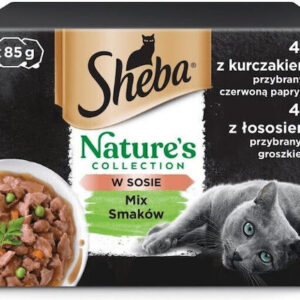 Sheba Nature's Collection Mix Υγρή Τροφή για Ενήλικες Γάτες σε Φακελάκι με Σολομό χωρίς Γλουτένη 85gr 8x85g