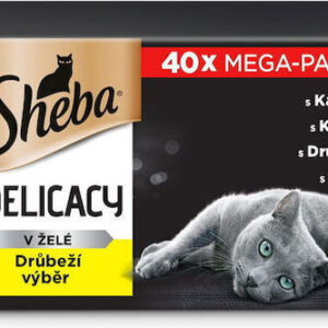 Sheba Υγρή Τροφή για Ενήλικη Γάτα με Πουλερικά χωρίς Γλουτένη 40x85gr