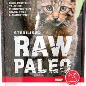 VetExpert Raw Paleo Sterilised Υγρή Τροφή για Ενήλικες Γάτες σε Φακελάκι με Μοσχάρι χωρίς Γλουτένη 100gr