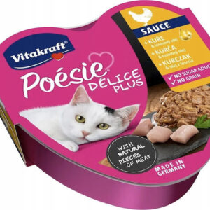 Vitakraft Poesie Delice Plus Υγρή Τροφή για Ενήλικες Γάτες σε Ταψάκι με Κοτόπουλο 85gr