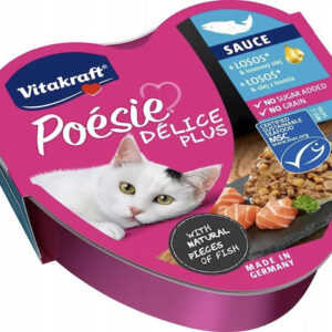 Vitakraft Poesie Delice Plus Υγρή Τροφή για Ενήλικες Γάτες σε Ταψάκι με Σολομό χωρίς Γλουτένη 85gr